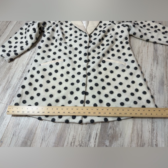 ModCloth Wool Salient Polka Dot Wool Blend Coat in Grey and White - Size 1x - Picture 11 of 16